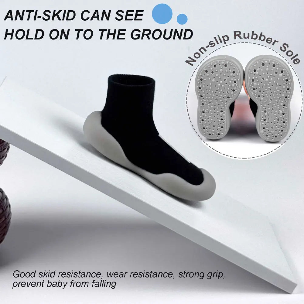 Zapatos de calcetín para bebé, calzado antideslizante para primeros pasos, botines de suelo para niño y niña, zapatillas de interior con suela de goma para recién nacido