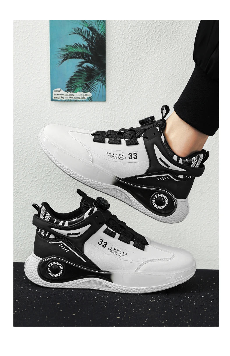 Zapatillas de deporte para hombre con hebilla giratoria, cómodas, antideslizantes, con cordones, duraderas, para actividades al aire libre