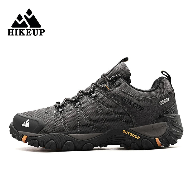 HIKEUP-zapatos de senderismo antideslizantes para hombre, calzado transpirable para exteriores, resistente a salpicaduras, para escalada, turismo, montaña