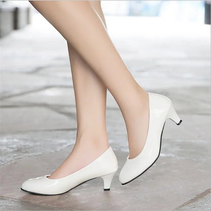 Zapatos de tacón medio para mujer, tacones altos sexis desnudos, zapatos de boda para mujer, trabajo de oficina, zapatos de tacón blancos, zapatos de fiesta