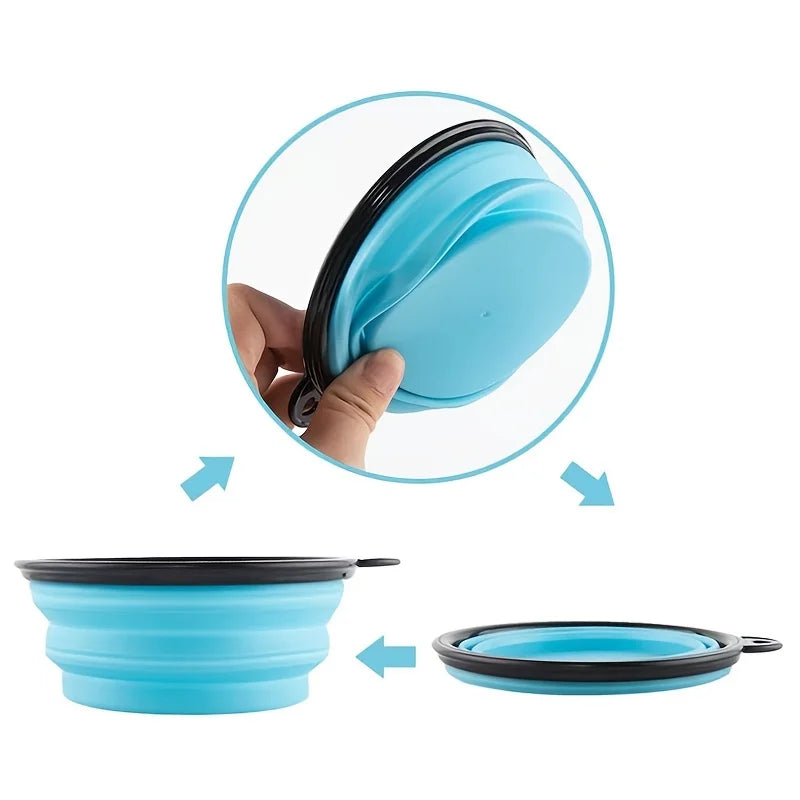 Cuenco portátil de comida para mascotas, cuenco duradero de TPR, comida para perros y gatos, cuenco plegable de silicona para mascotas, cuenco de comida de agua portátil para viajes al aire libre