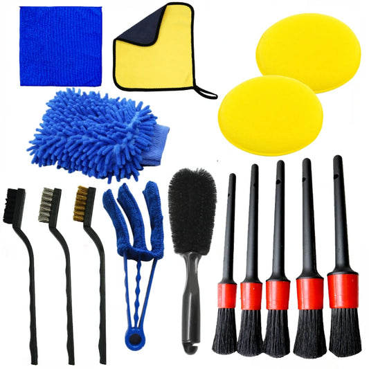 Juego de cepillos para detalles de coche, Kit de limpieza automática definitiva para mantenimiento de huecos de ventilación, cepillo de separación de detalles de salida de aire de coche