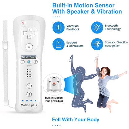 Un par de mandos a distancia con controlador Nunchuck para juegos Wii Control para consola Wii Gamepad inalámbrico con Motion Plus