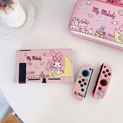 La melodía es adecuada para la cubierta anticaída de color suave de silicona Nintendo OLED, funda protectora desmontable para consola de juegos portátil NS