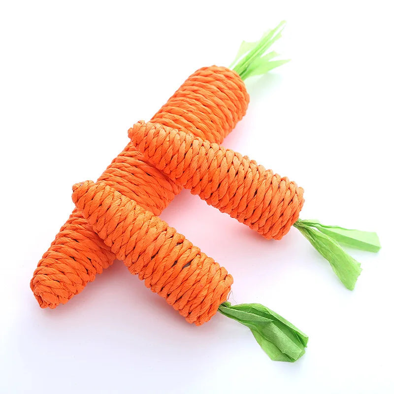 Juguete para gatos con sonido de zanahoria, productos para mascotas, rascador de cuerda de papel resistente a mordeduras, juego interactivo de dientes limpios, juguete para masticar zanahoria para gatos