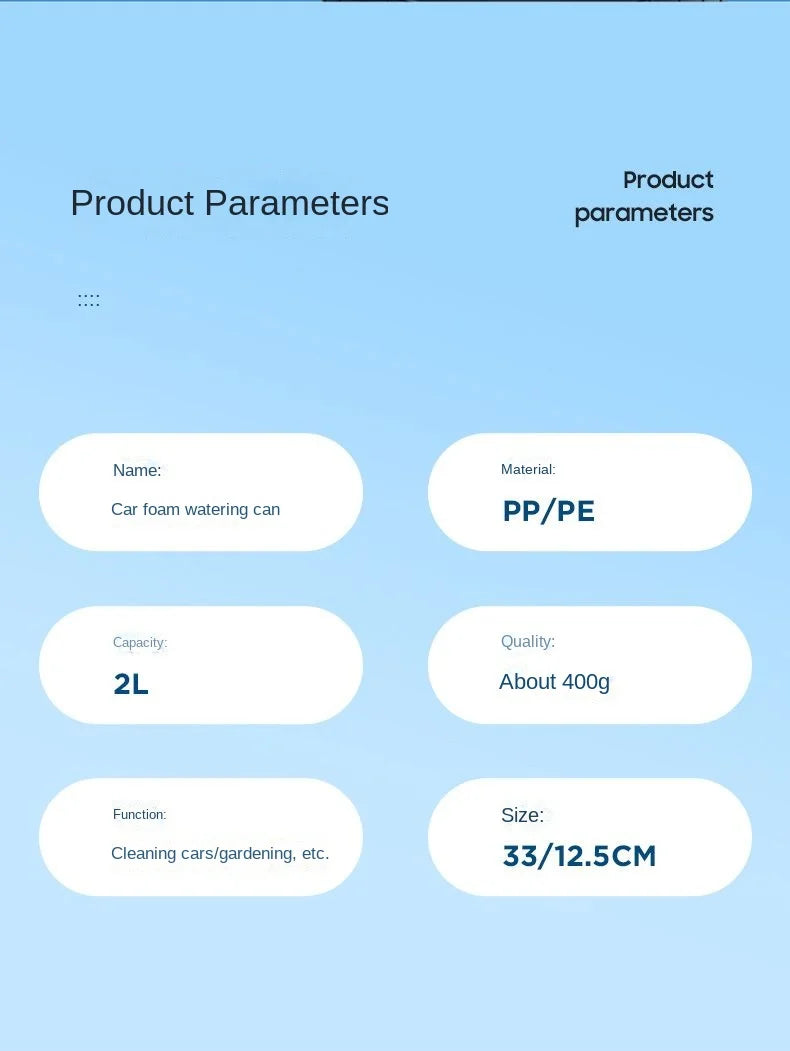 Pulverizador de espuma con bomba de mano, Cañón de espuma neumático de mano, botella de Spray de lavado de coches, limpieza de ventanas de automóviles, 3 tipos de boquilla, 2L