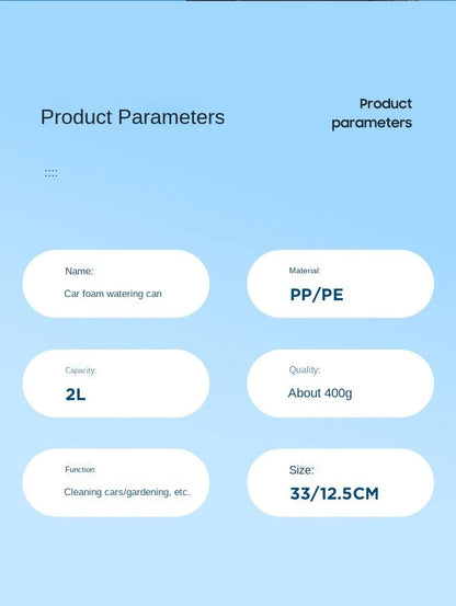 Pulverizador de espuma con bomba de mano, Cañón de espuma neumático de mano, botella de Spray de lavado de coches, limpieza de ventanas de automóviles, 3 tipos de boquilla, 2L
