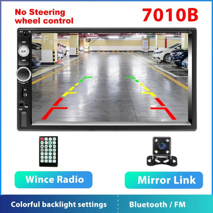 Podofo 2 din Radio de coche 7 "HD Autoradio reproductor Multimedia 2DIN pantalla táctil Auto audio estéreo de coche MP5 Bluetooth USB TF FM cámara