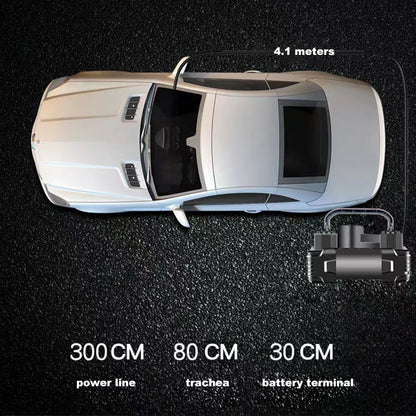 Mini compresor de aire de doble cilindro, inflador de neumáticos de alta resistencia con luz LED, bomba de aire eléctrica para coche, 12V, 150PSI