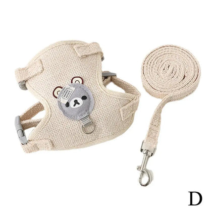 Precioso chaleco pequeño para mascotas, correa para el pecho, correa para perro, cuerda de tracción para caminar, perro, gato, conejito, arnés, Collar para caniche, correa, accesorios para perros