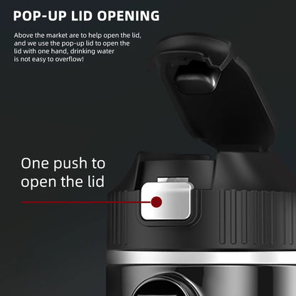 Tetera con taza calefactora eléctrica de 12V/24V y 500ML, botella con calentador de agua de acero inoxidable 304, apagado automático, taza de ebullición rápida para coche de viaje