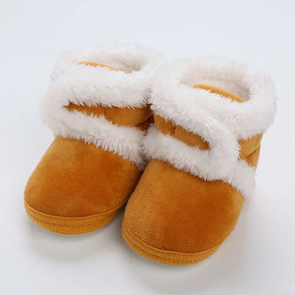 Botas cálidas de invierno para recién nacidos, zapatos de bebé, zapatillas de deporte para niños y niñas, zapatos planos de fondo suave para niños, botas de nieve cálidas de 0 a 18M