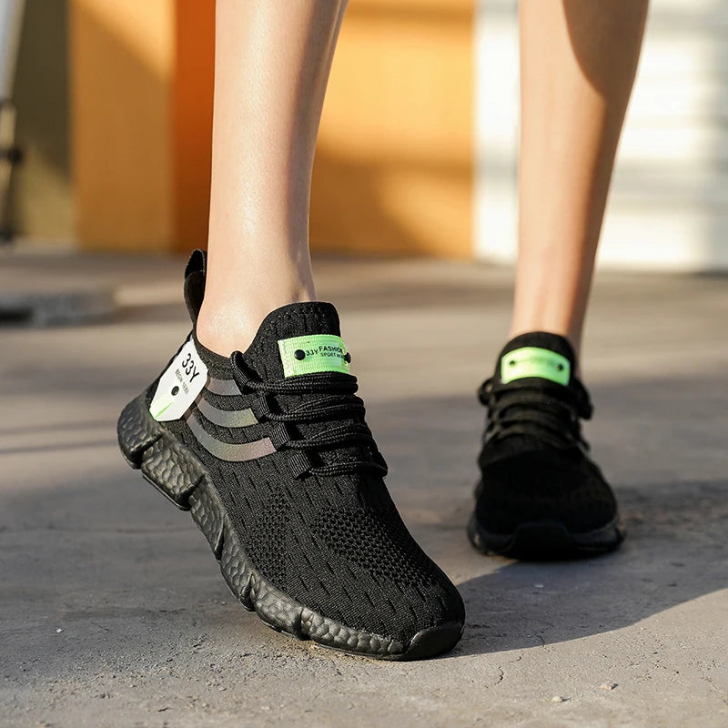 Zapatos deportivos informales para hombre, zapatillas ligeras transpirables, zapatillas de correr negras de malla para exteriores, zapatillas deportivas para correr Tenis para caminar