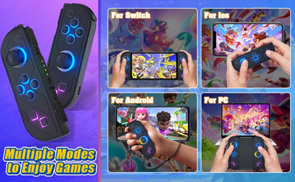 Controlador de mando Joy Pad para Nintendo Switch/Led Lite/Pc Joystick inalámbrico Rgb Grip soporte despertador y función Turbo 6 ejes