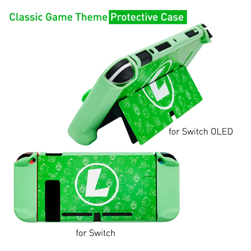 Para NS Switch Shell estuche rígido estilo "M" y "L" carcasa protectora cubierta fina piel NS Switch OLED accesorios de juego