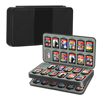 Caja de almacenamiento de tarjetas de juego con interruptor 48 en 1, caja de tarjetas de juego con interruptor magnético, accesorios de juego con forro de silicona suave