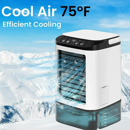 Aire acondicionado portátil, ventilador de escritorio con doble pulverización, atomización ultrasónica, Enfriador de aire silencioso de 3 velocidades, luz nocturna, ventilador eléctrico para el hogar