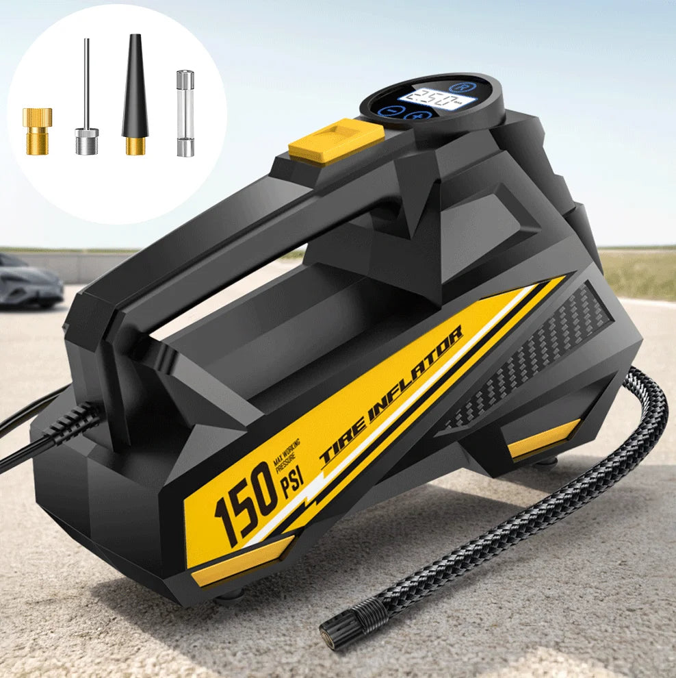 Compresor de aire portátil para coche, inflador de neumáticos con cable Digital, bomba de aire de neumáticos con luz LED de emergencia para coche, motocicleta, bicicleta