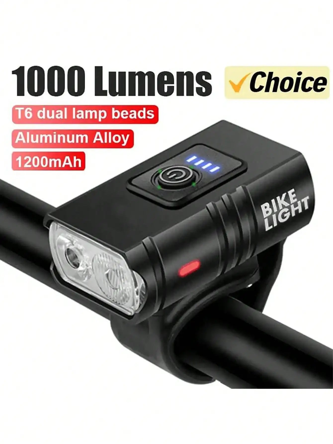 1 unidad, Material plástico, iluminación led, carga USB de faros de bicicleta, adecuado para faros de bicicleta, carrera nocturna, ca