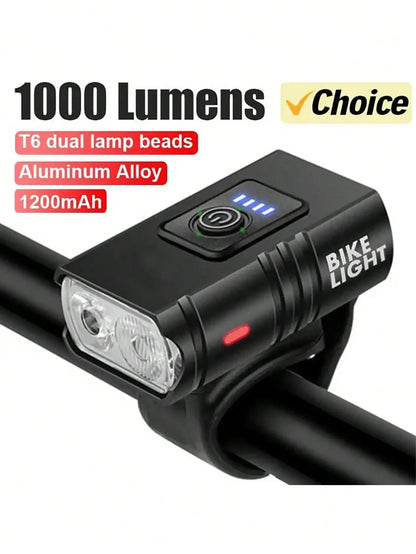 1 unidad, Material plástico, iluminación led, carga USB de faros de bicicleta, adecuado para faros de bicicleta, carrera nocturna, ca