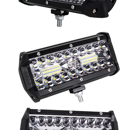 Barras de luz Led todoterreno combinadas de 4/ 7 pulgadas y 120W, haz de inundación para trabajo, conducción, barco todoterreno, coche, Tractor, camión, 4x4, SUV, ATV, 12V, 24V