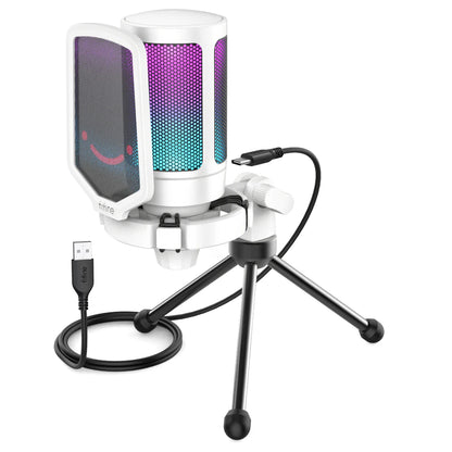 FIFINE Micrófono de condensador USB para juegos, para PC PS4 PS5 MAC con soporte de choque y filtro pop y control de ganancia para podcasts, Ampligame A6V