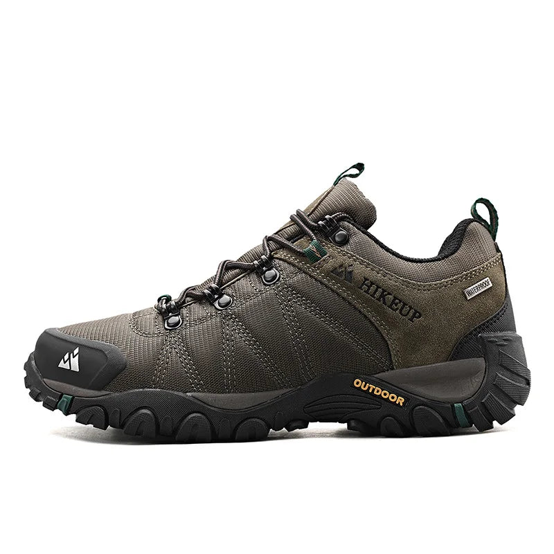 HIKEUP-zapatos de senderismo antideslizantes para hombre, calzado transpirable para exteriores, resistente a salpicaduras, para escalada, turismo, montaña