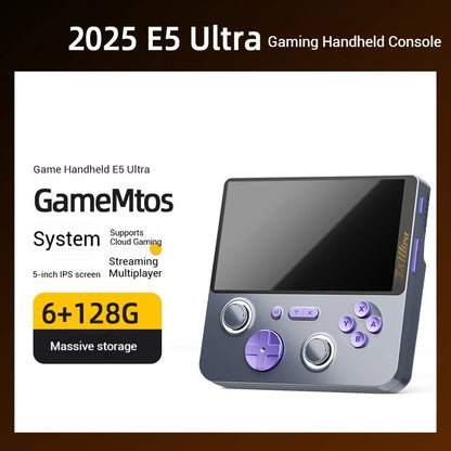 2025 NUEVA consola de juegos GAMEMT E5 Ultra portátil Joystick de efecto Hall 60Hz Pantalla táctil IPS 5000mAh Consolas Android portátiles