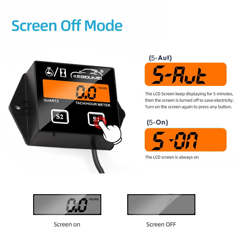 El más nuevo tacómetro Digital LCD para Motor, medidor de horas, tacómetro, pantalla inductiva para motocicleta, Motor de carrera, coche marino, barco