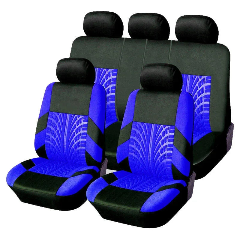 Juego de fundas de asiento de coche bordadas, protección Universal para asiento de coche Dacia Duster Sandero Renault Clio Fiat Panda Lancia Ypsilon