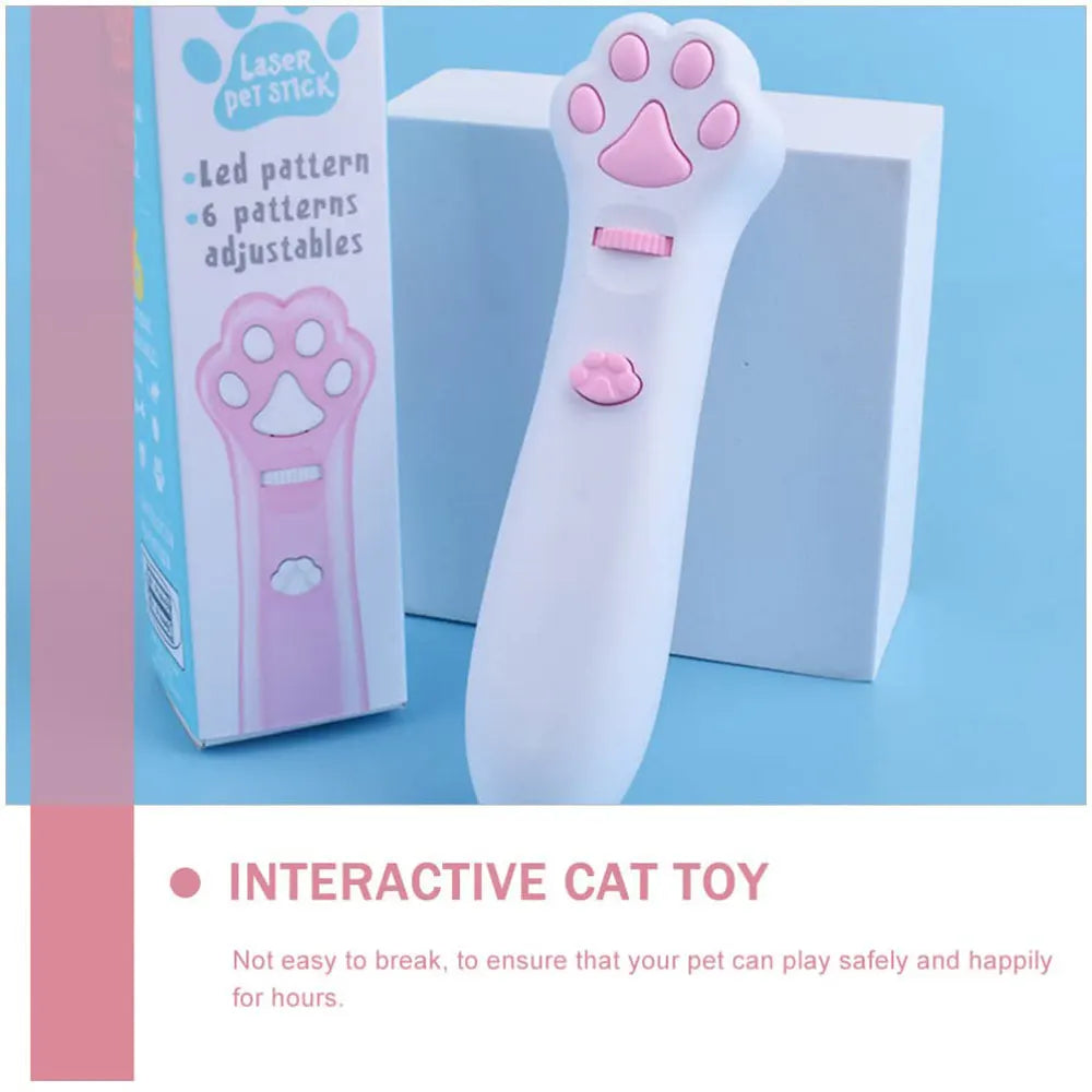 Palo de burla láser para gatos, 5 modos + puntero de luz LED de punto rojo, juguetes de proyección interactivos para interiores, accesorios para perros y gatitos