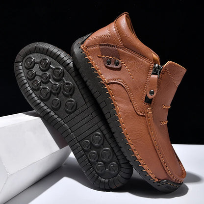 Zapatos informales de cuero de alta calidad para hombre, mocasines transpirables hechos a mano, zapatillas de deporte a la moda, mocasines, zapatos náuticos de marca de lujo