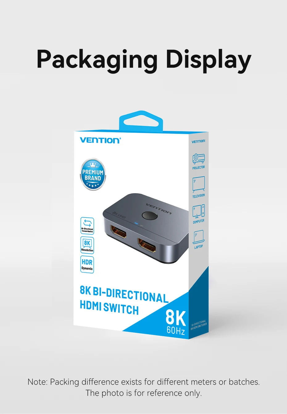 Vention HDMI 2,1 divisor 8K 60Hz 4K120Hz bidireccional 2 en 1 salida para TV Xiaomi Xbox PS4 5 Monitor compatible con HDMI conmutador HDMI