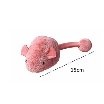 Ratón de peluche interactivo para gatos, juguetes de simulación de ratones, gatitos, juguetes de peluche de autojuego, juguete para masticar para gatos de interior