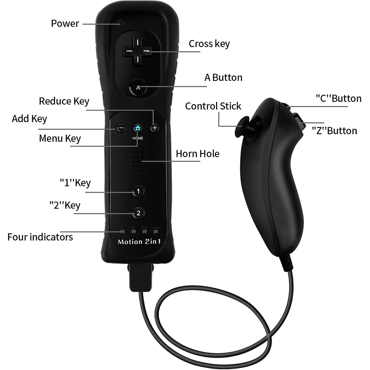 Controladores STORM WYRM compatibles con wii y Wii U con Motion Plus incorporado, controlador con funda de silicona y muñeca WU001