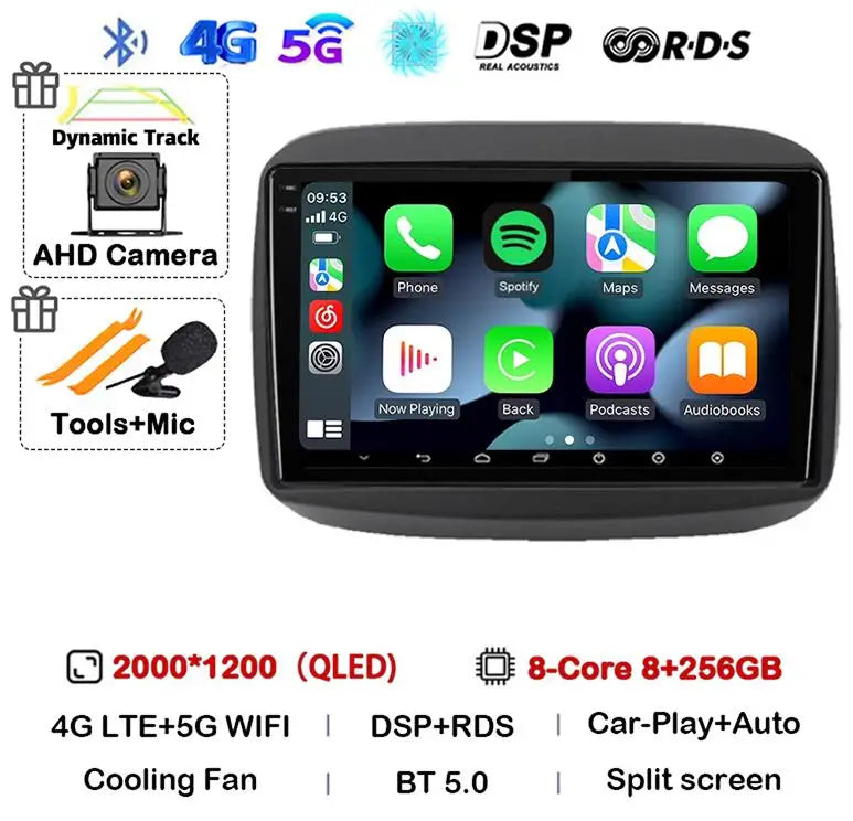 Android15 QLED para Fiat Mobi 2016 2017 2018 -2022 Radio de coche reproductor de vídeo Multimedia navegación GPS estéreo Carplay 4G WIFI sin DVD