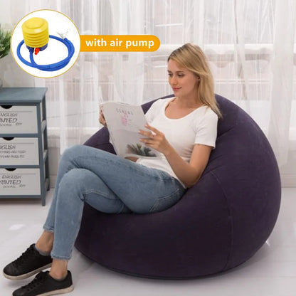 Sofá inflable perezoso grande, sillas, tumbona de PVC, asiento, puf, sofá, Tatami, suministro para sala de estar, Camping al aire libre
