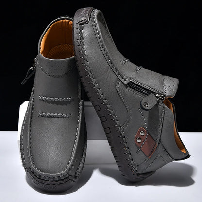 Zapatos informales de cuero de alta calidad para hombre, mocasines transpirables hechos a mano, zapatillas de deporte a la moda, mocasines, zapatos náuticos de marca de lujo