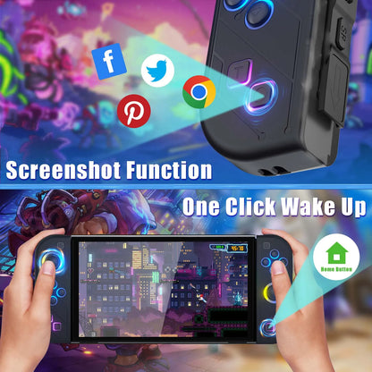 Controlador de mando Joy Pad para Nintendo Switch/Led Lite/Pc Joystick inalámbrico Rgb Grip soporte despertador y función Turbo 6 ejes