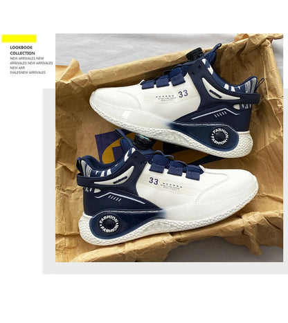 Zapatillas de deporte para hombre con hebilla giratoria, cómodas, antideslizantes, con cordones, duraderas, para actividades al aire libre