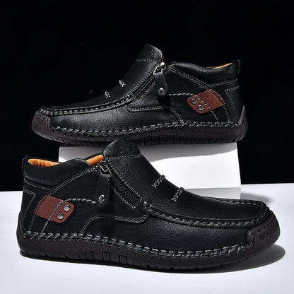 Zapatos informales de cuero de alta calidad para hombre, mocasines transpirables hechos a mano, zapatillas de deporte a la moda, mocasines, zapatos náuticos de marca de lujo