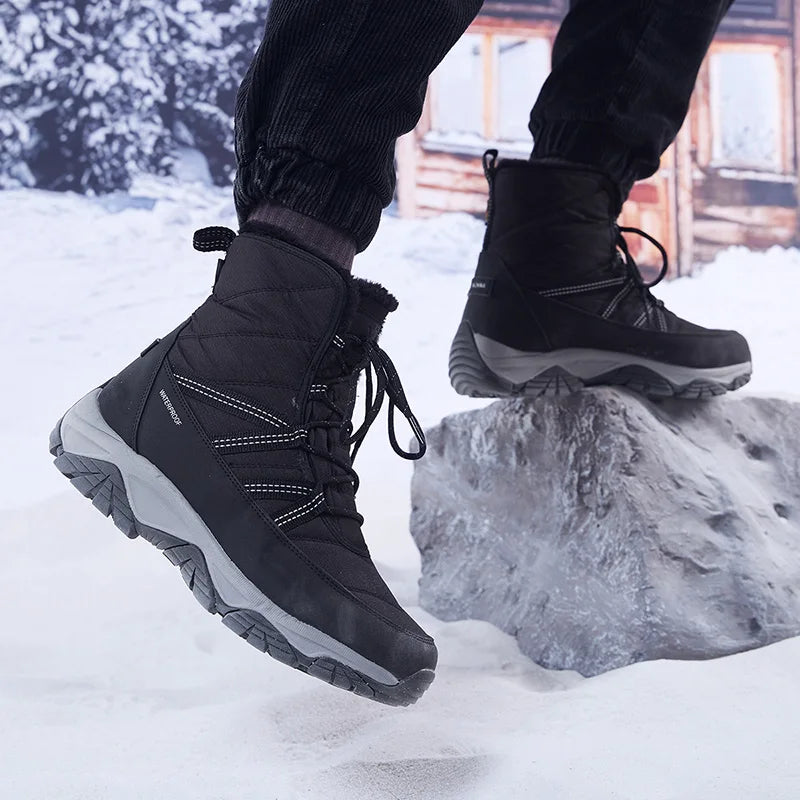 XIANG GUAN-zapatos de senderismo para hombre y mujer, botas de nieve impermeables, botas tácticas de escalada, deportes al aire libre, caza, Trekking, zapatillas Casuales