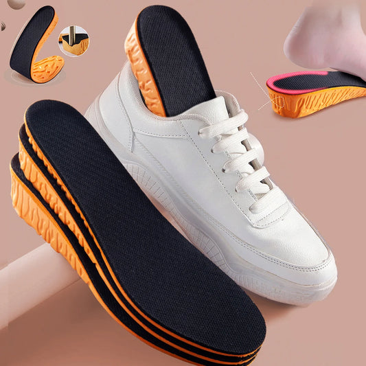Plantillas deportivas invisibles para aumentar la altura de 1,5-3,5 cm, zapatos de espuma viscoelástica EVA naranja, almohadilla para suela, transpirable, cómoda para el cuidado de los pies de los hombres