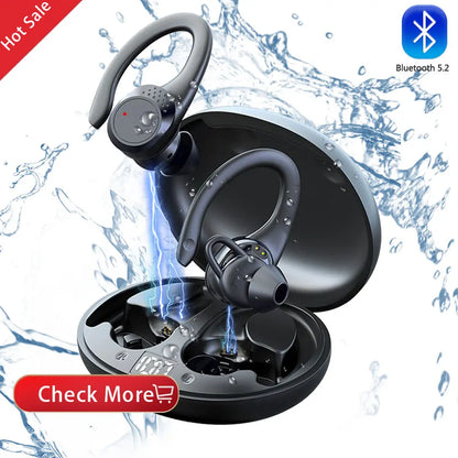 Auriculares inalámbricos para negocios, cascos compatibles con Bluetooth, micrófono, recargable, modo de reposo, conducción de coche, deporte, manos libres