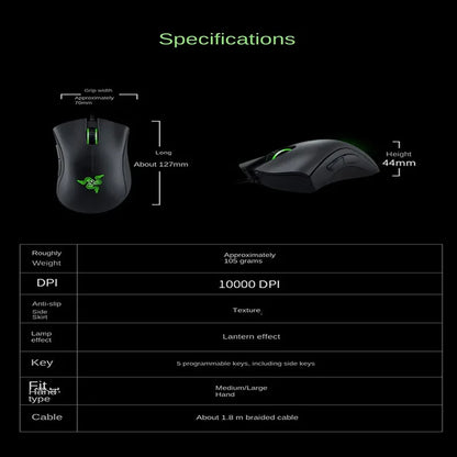 Razer DeathAdder Essential Ratón para juegos por cable/ratones con cable 6400DPI 5 botones independientes para ordenador portátil PC Gamer