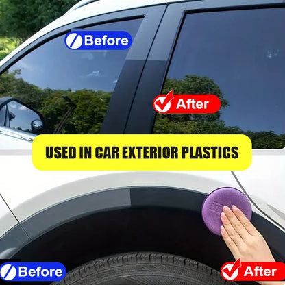 Restaurador de plástico para coche, renovador de plástico brillante de espalda a negro, revestimiento duradero, restauración de cuero, productos de limpieza de pulido automático
