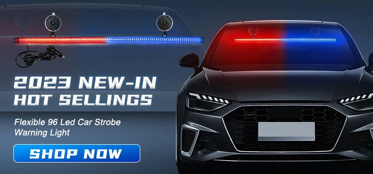 96 LED 3030 cuentas parabrisas delantero lámpara intermitente de emergencia barra de lámpara estroboscópica de coche señal de tráfico luz de advertencia de techo de coche 12V