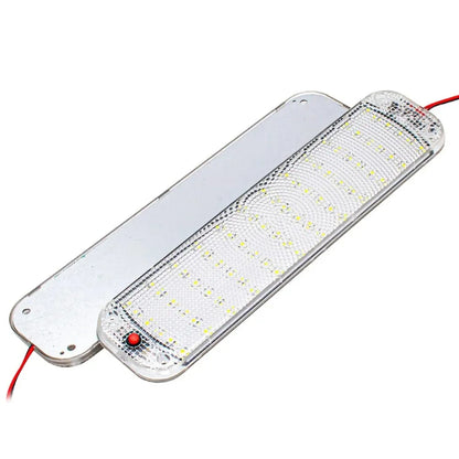 2 uds 12V-80V 72LED luz de techo barra de luz Interior tira de luz con interruptor LED lámpara Interior de coche iluminación Camper autobús autocaravana 10W
