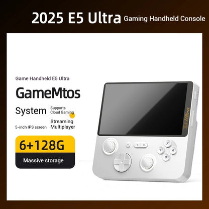 2025 NUEVA consola de juegos GAMEMT E5 Ultra portátil Joystick de efecto Hall 60Hz Pantalla táctil IPS 5000mAh Consolas Android portátiles