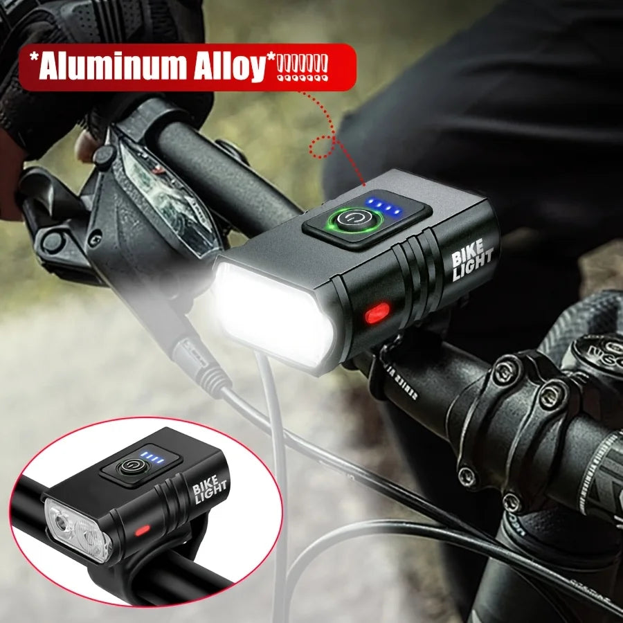 1 unidad, Material plástico, iluminación led, carga USB de faros de bicicleta, adecuado para faros de bicicleta, carrera nocturna, ca